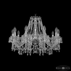 Люстра хрустальная 1403/10/240 Ni  Bohemia Ivele Crystal (Стеклянный рожок)