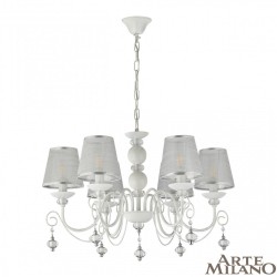 Люстра с абажуром подвесная 347620/6 WT+SL Arte Milano (Подвесные)