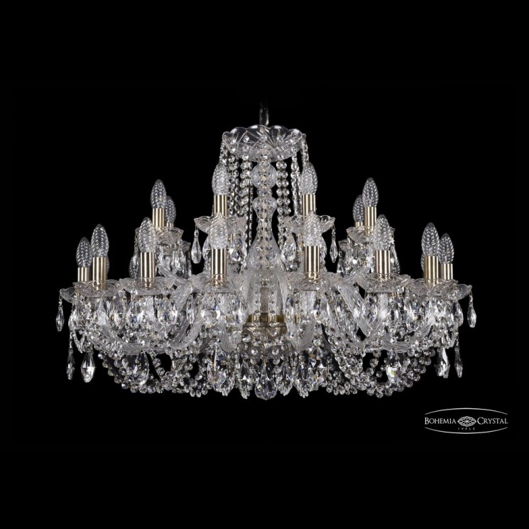 Люстра хрустальная 1402/16+8/300 Pa Bohemia Ivele Crystal (Стеклянный рожок)