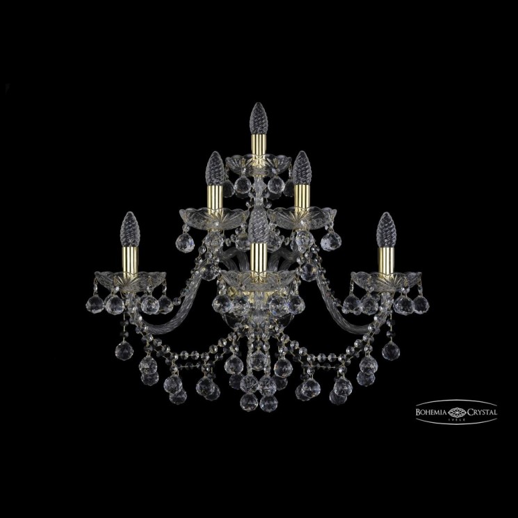Бра хрустальные 1409B/3+2+1/240/XL G Bohemia Ivele Crystal (Стеклянный рожок)