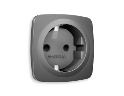 Ambrella Light Лицевая панель для электрической розетки с заземлением со шторками QUANT Ambrella Volt OMEGA OP6570