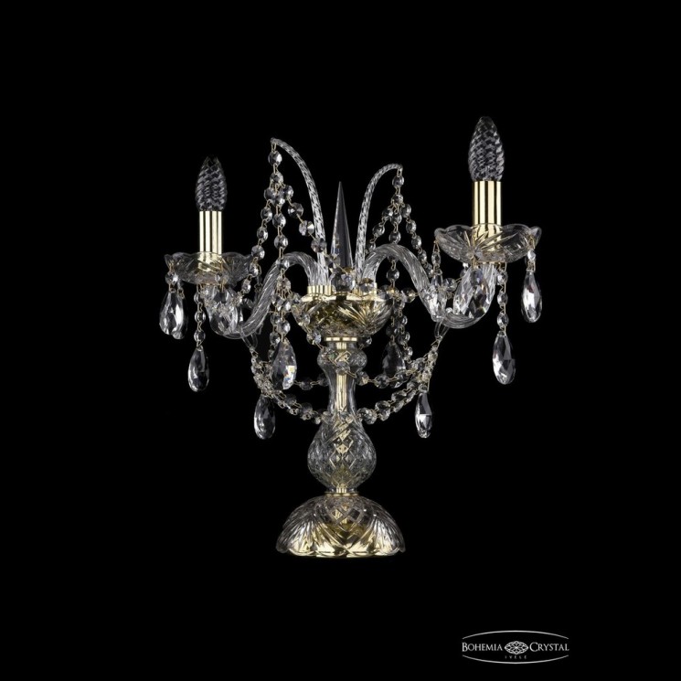 Настольная лампа 1411L/2/141-39 G Bohemia Ivele Crystal (Стеклянный рожок)
