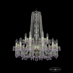 Люстра хрустальная 1410/12+6/240/h-74 G V7010 Bohemia Ivele Crystal (Стеклянный рожок)