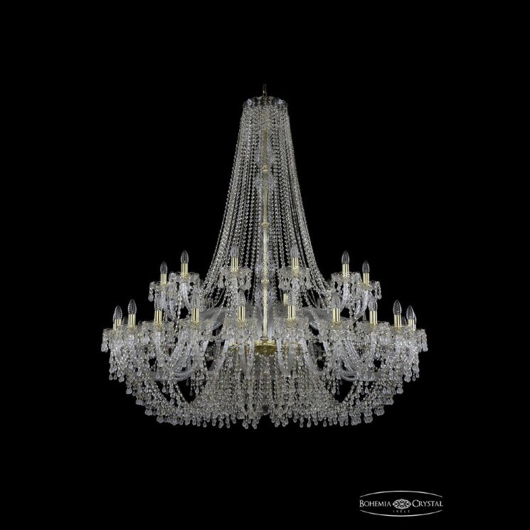Люстра хрустальная 1410/24+12/530/h-156 G V0300 Bohemia Ivele Crystal (Стеклянный рожок)
