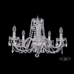 Люстра хрустальная 1402/5/195 Ni Bohemia Ivele Crystal (Стеклянный рожок)