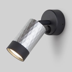 Настенный светильник с металлическим плафоном                      Eurosvet  20088/1 черный / серебро