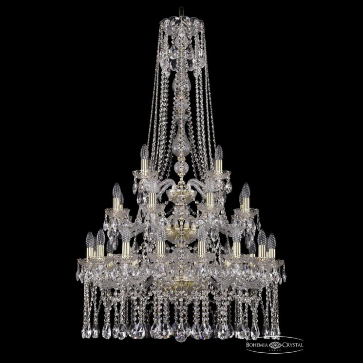 Люстра хрустальная 1413/16+8+4/300/h-134/3d G Bohemia Ivele Crystal (Стеклянный рожок)