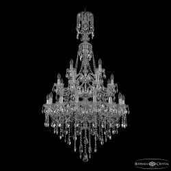 Люстра хрустальная 1415/16+8+4/300/XL-155/3d Ni Bohemia Ivele Crystal (Стеклянный рожок)