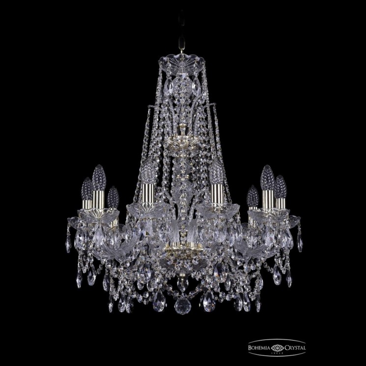 Люстра хрустальная 1411/10/195/XL-65 G Bohemia Ivele Crystal (Стеклянный рожок)