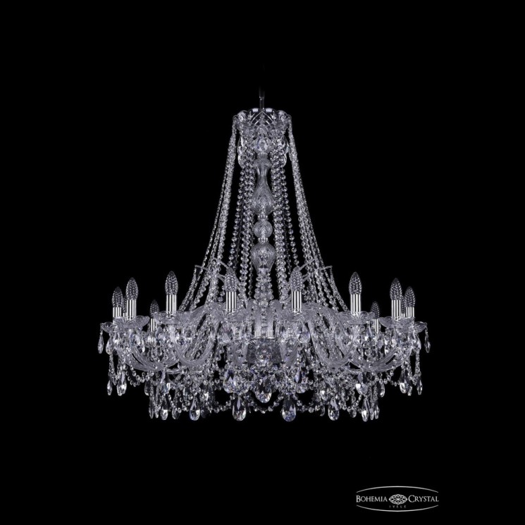 Люстра хрустальная 1411/16/360/h-95 Ni Bohemia Ivele Crystal (Стеклянный рожок)