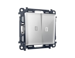 Ambrella Light Комплект механизма 2-клавишного проходного выключателя с подсветкой 5600K Ambrella Volt ALFA MA404035