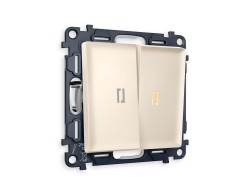 Ambrella Light Комплект механизма 2-клавишного выключателя с подсветкой 3200K Ambrella Volt ALFA MA324010