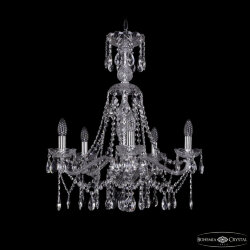 Люстра хрустальная 1413/5/200/XL-66 Ni Bohemia Ivele Crystal (Стеклянный рожок)