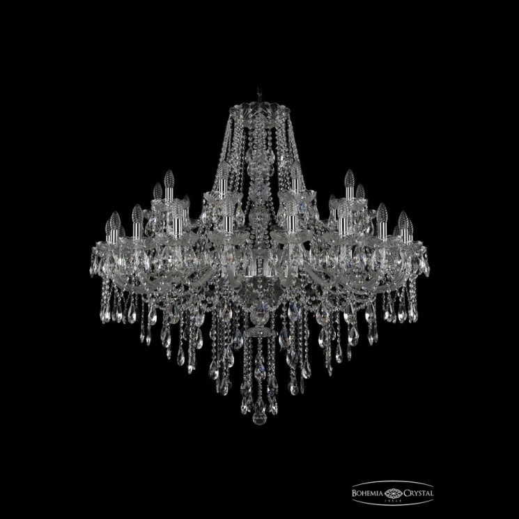 Люстра хрустальная 1415/20+10/400 Ni Bohemia Ivele Crystal (Стеклянный рожок)