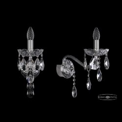 Бра хрустальные 1415B/1/200/XL Ni Bohemia Ivele Crystal
