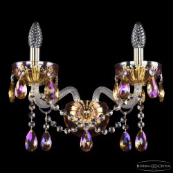 Бра с цветным хрусталём 5413B/2/165 G Shampan/M-1H K777 Bohemia Ivele Crystal (С 2 лампочками и более)