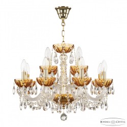 Люстра с цветным хрусталём 5402/8+4/195 G Amber/M-1H Bohemia Ivele Crystal (5402)