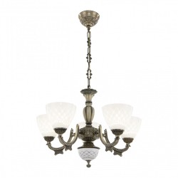 Люстра с плафонами подвесная 343837/5 AB Arte Milano (Подвесные)