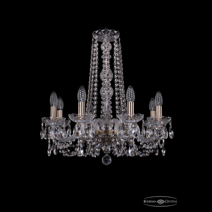Люстра хрустальная 1402/8/195/h-58 Pa Bohemia Ivele Crystal (Стеклянный рожок)
