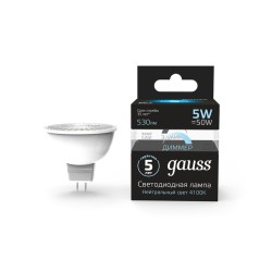 Светодиодная лампа Gauss Софит 5W 530Lm 4100K GU5.3 101505205-D101505205-D_GAUSS
