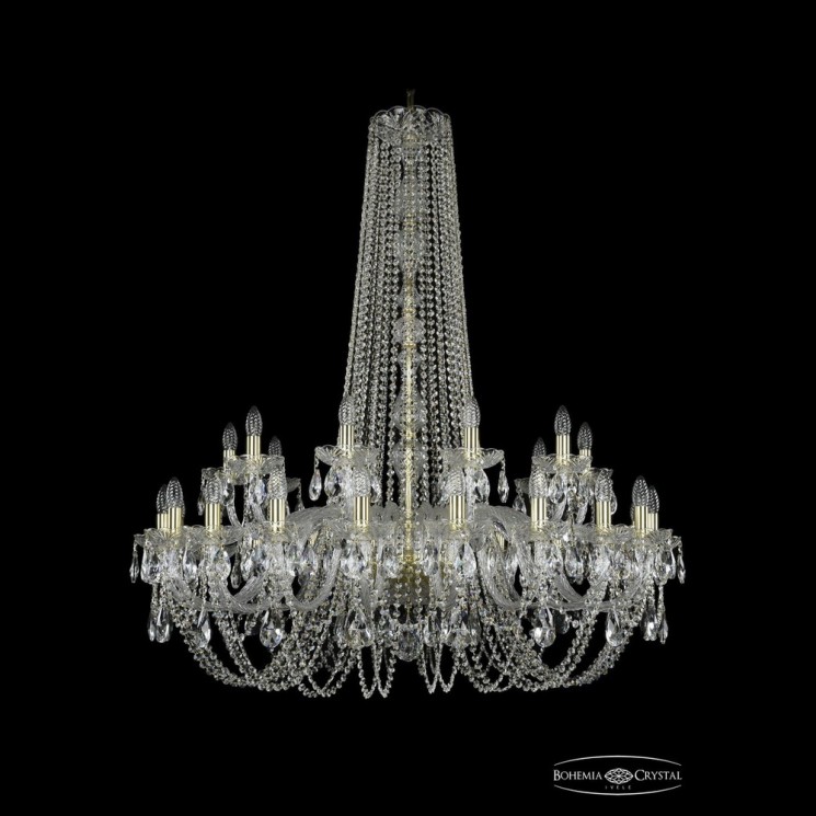 Люстра хрустальная 1402/20+10/400/h-130 G Bohemia Ivele Crystal (Стеклянный рожок)