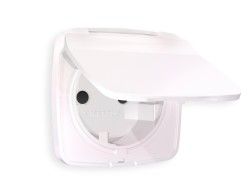 Ambrella Light Лицевая панель для электрической розетки с заземлением со шторками и крышкой IP44 QUANT Ambrella Volt OMEGA OP2080