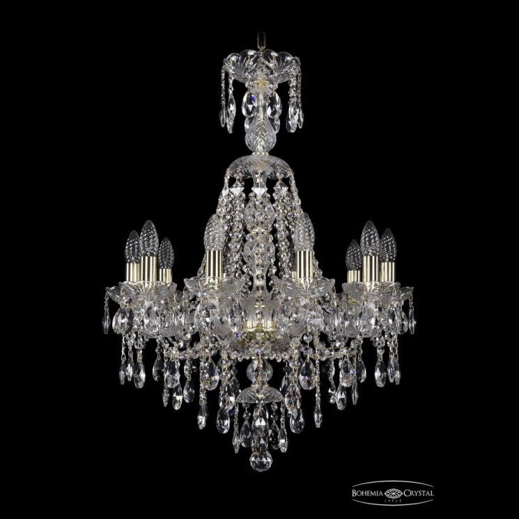 Люстра хрустальная 1415/10/200/XL-76 G Bohemia Ivele Crystal (Стеклянный рожок)