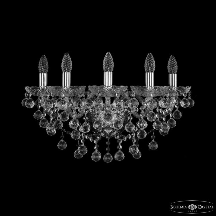 Бра хрустальные 1409B/5/195/XL Ni Bohemia Ivele Crystal (Стеклянный рожок)