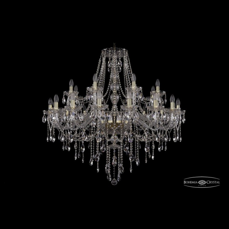 Люстра хрустальная 1415/16+8/400 G Bohemia Ivele Crystal (Стеклянный рожок)