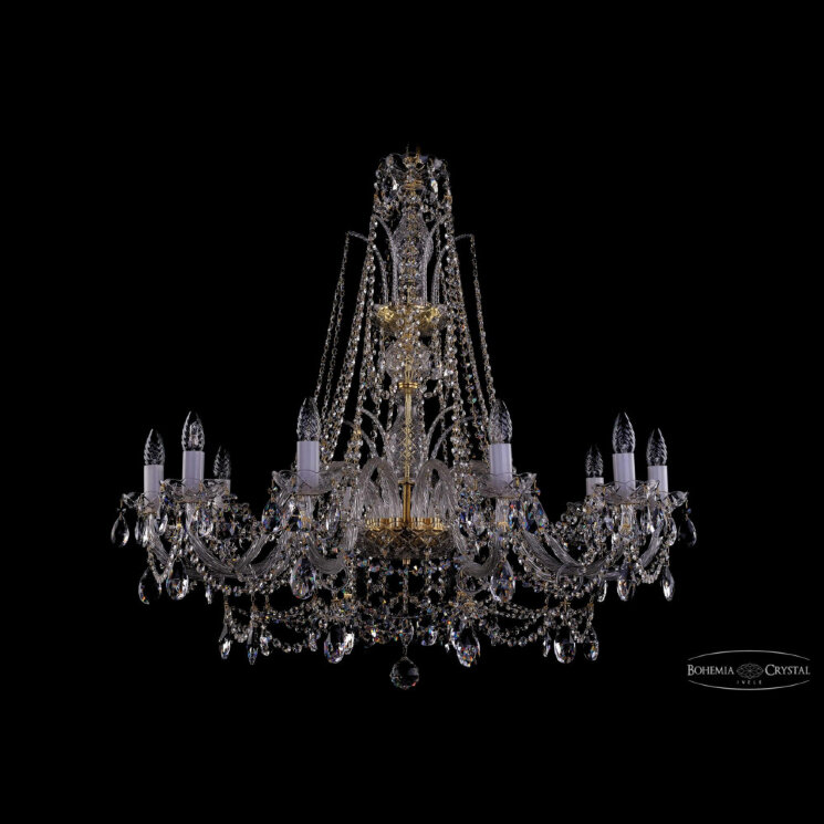 Люстра хрустальная 1411/10/360/XL-87 G Bohemia Ivele Crystal (Стеклянный рожок)