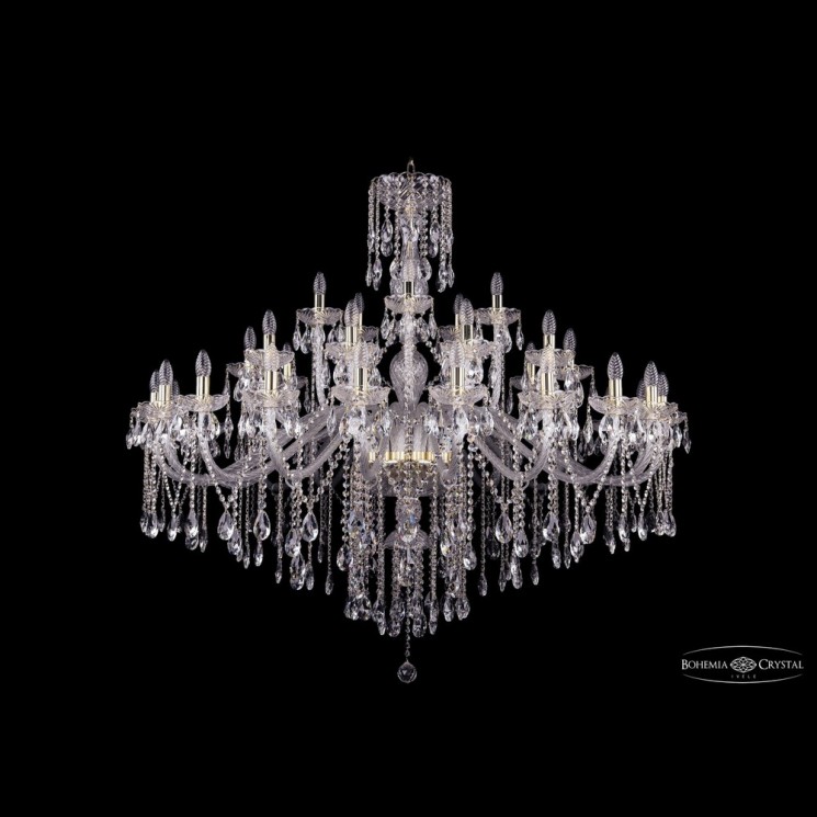 Люстра хрустальная 1415/20+10+5/530 G Bohemia Ivele Crystal (Стеклянный рожок)