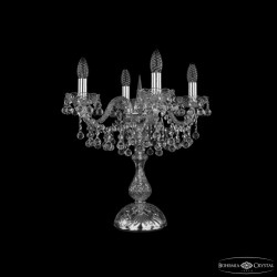 Настольная лампа хрустальная 1409L/4/141-47 Ni  Bohemia Ivele Crystal (Стеклянный рожок)