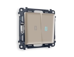 Ambrella Light Комплект механизма 2-клавишного проходного выключателя с подсветкой 10000K Ambrella Volt ALFA MA364040