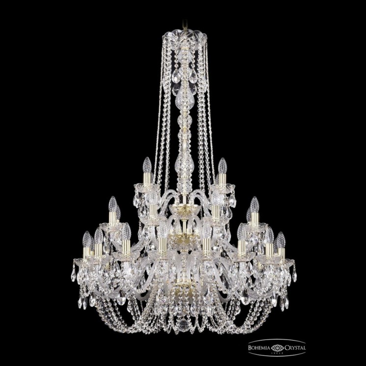 Люстра хрустальная 1402/16+8+4/300/h-123/3d G Bohemia Ivele Crystal (Стеклянный рожок)