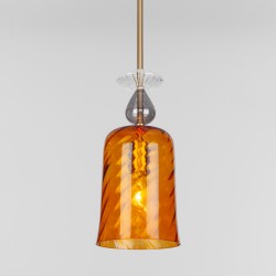 Подвесной светильник со стеклянным плафоном                      Eurosvet  50194/1 янтарный