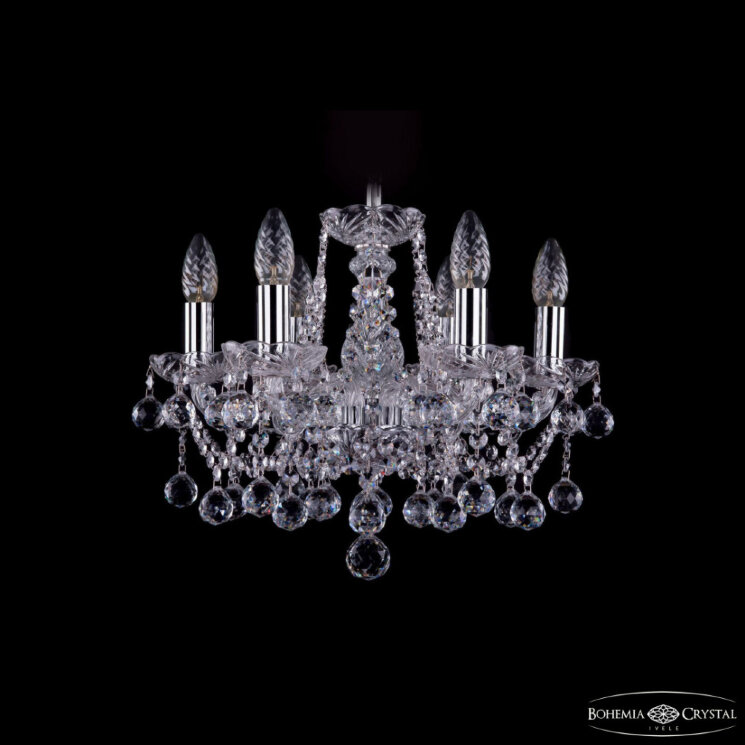 Люстра хрустальная 1413/6/141 Ni Balls Bohemia Ivele Crystal (Стеклянный рожок)