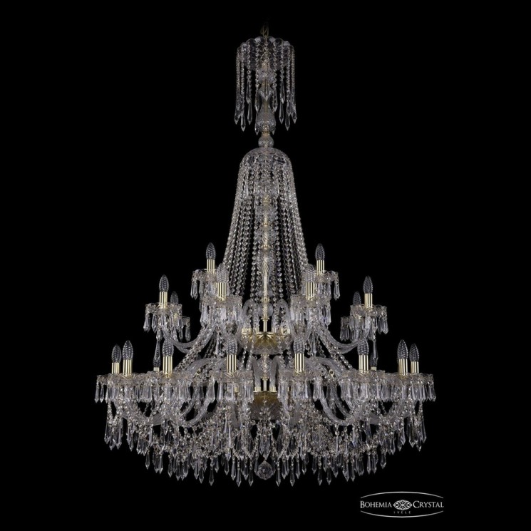 Люстра хрустальная 1403/16+8+4/400/XL-163/2d G Bohemia Ivele Crystal (Стеклянный рожок)