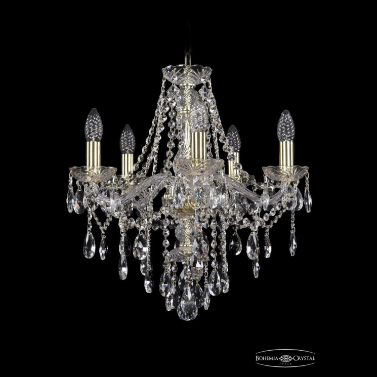Люстра хрустальная 1415/5/165 G Bohemia Ivele Crystal (Стеклянный рожок)