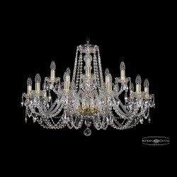 Люстра хрустальная 1402/10+5/300 G Bohemia Ivele Crystal (Стеклянный рожок)