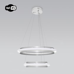90241/2 белый/ серебро Smart, Подвесной светодиодный светильник с системой Умный дом