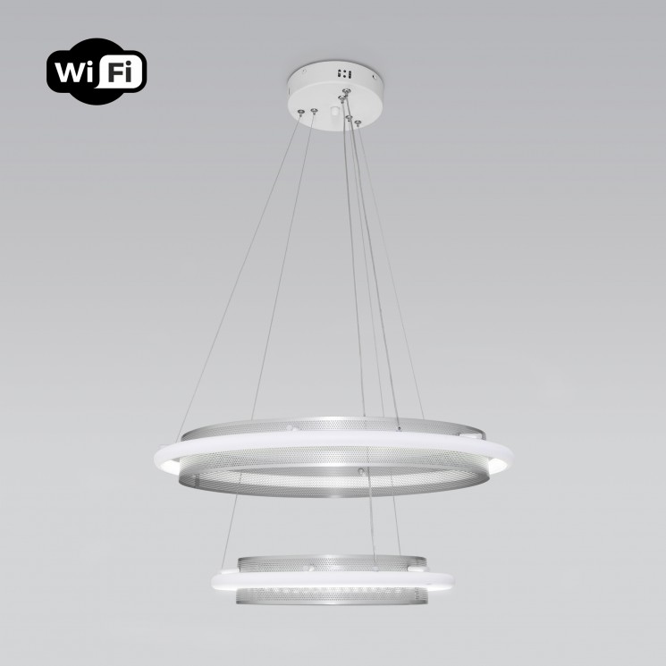 90241/2 белый/ серебро Smart, Подвесной светодиодный светильник с системой Умный дом