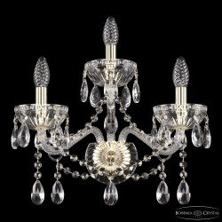 Бра с цветным хрусталём 5413B/2+1/165 G Clear/M-1G Bohemia Ivele Crystal (С 2 лампочками и более)