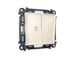 Ambrella Light Комплект механизма 2-клавишного выключателя с подсветкой 5600K Ambrella Volt ALFA MA304015