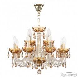 Люстра с цветным хрусталём 5402/8+4/195 G Amber/M-1H K721 Bohemia Ivele Crystal (5402)