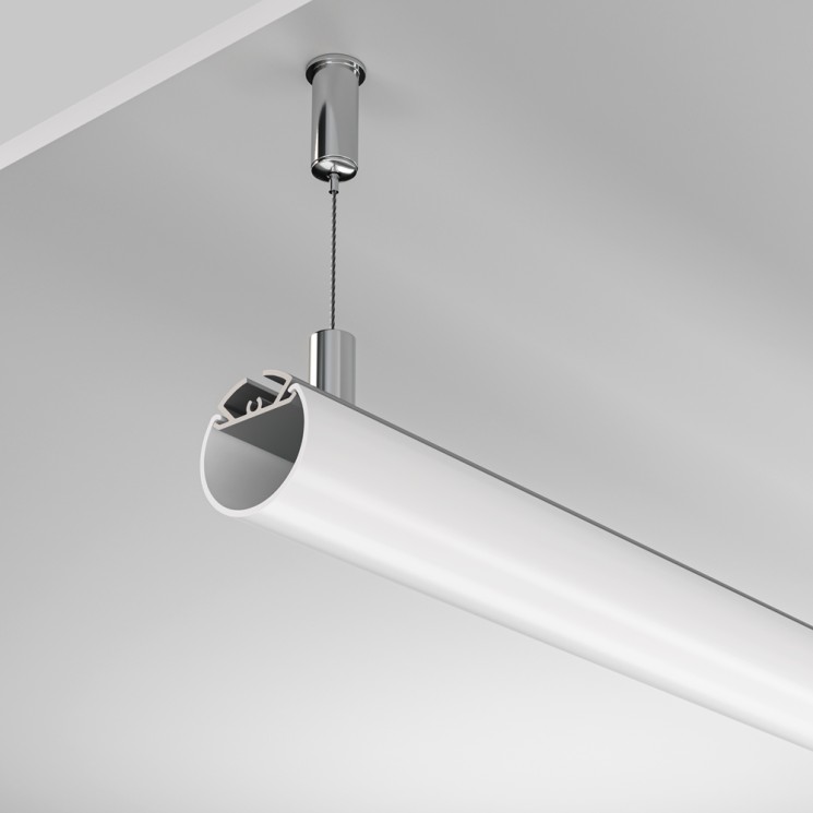 Maytoni Алюминиевый профиль подвесной D30 (Серебро, 2 м), ALM-D30-S-2M