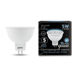 Светодиодная лампа Gauss Софит 5W 530Lm 4100K GU5.3 201505205