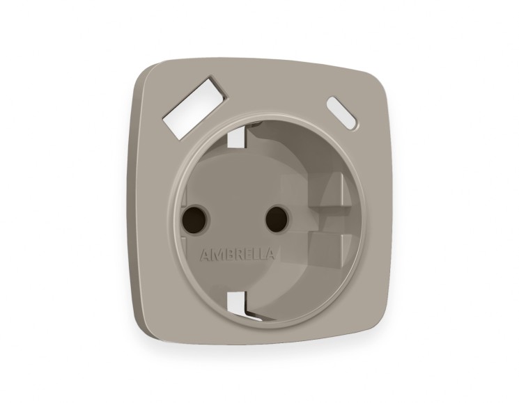 Ambrella Light Лицевая панель для электрической розетки с/з со шторками 2USB тип A+C QUANT Ambrella Volt OMEGA OP3700