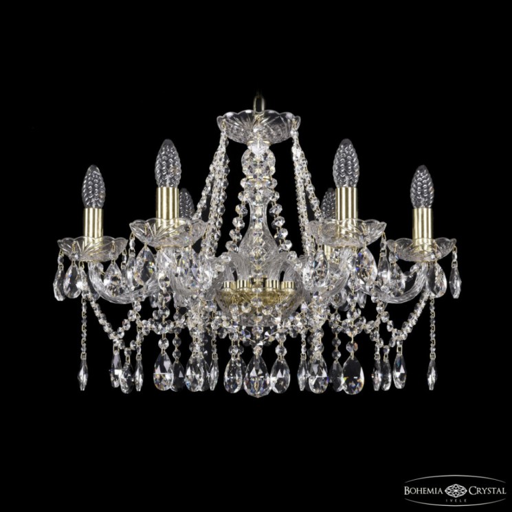 Люстра хрустальная 1413/6/200 G Bohemia Ivele Crystal (Стеклянный рожок)