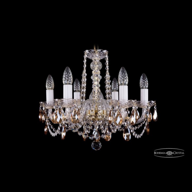 Люстра хрустальная 1402/6/160 G K721 Bohemia Ivele Crystal (Стеклянный рожок)