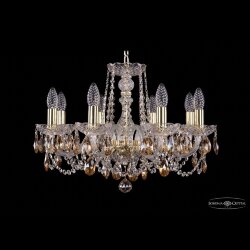Люстра хрустальная 1402/8/195 G K721 Bohemia Ivele Crystal (Стеклянный рожок)